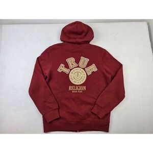 True Religion College Full Zip Hoodie Sweater Rope Design Size M Crafted W Pride